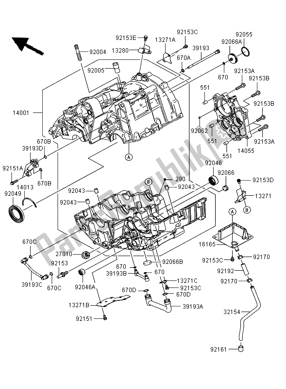 Todas las partes para Cárter (er650ae057324) de Kawasaki Versys ABS 650 2007