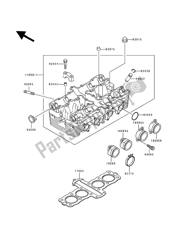 Tutte le parti per il Testata del Kawasaki Zephyr 550 1991