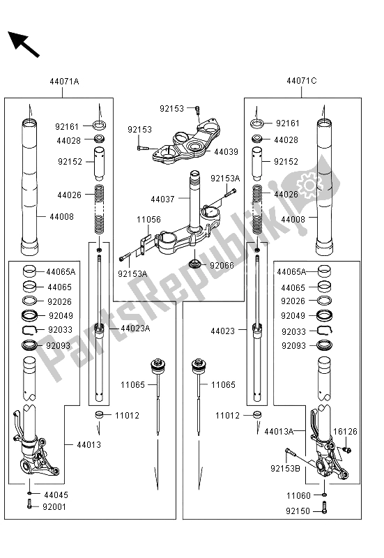 Todas las partes para Tenedor Frontal de Kawasaki Z 1000 SX ABS 2013