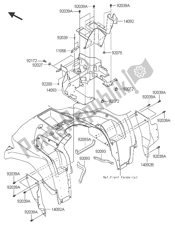 All parts for the Flap of the Kawasaki Brute Force 750 4X4I EPS 2016