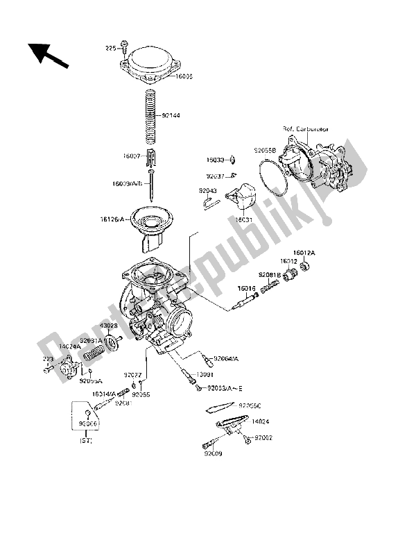 All parts for the Carburetor Parts of the Kawasaki VN 15 SE 1500 1988