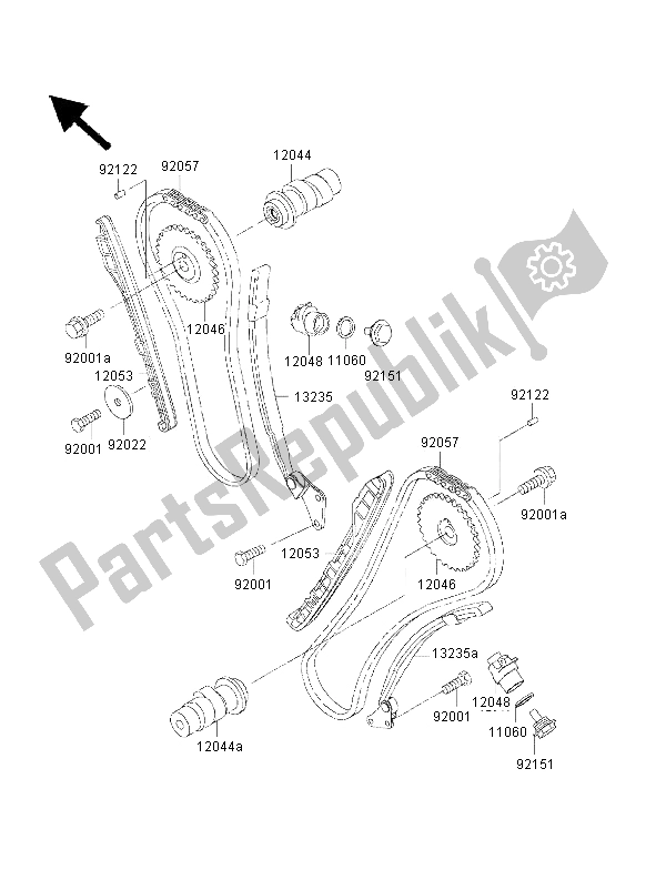 Todas las partes para árbol De Levas Y Tensor de Kawasaki VN 800 Classic 2000