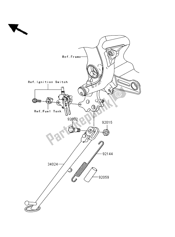 Todas as partes de Ficar do Kawasaki Versys ABS 650 2008