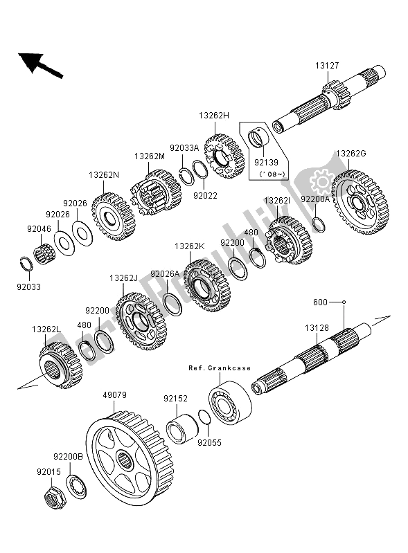 All parts for the Transmission of the Kawasaki VN 900 Classic 2009