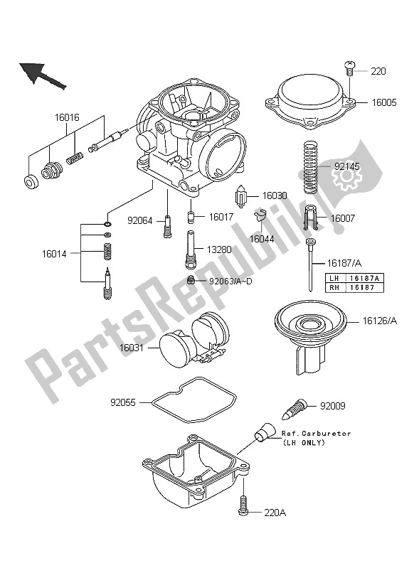 All parts for the Carburetor Parts of the Kawasaki W 650 2005