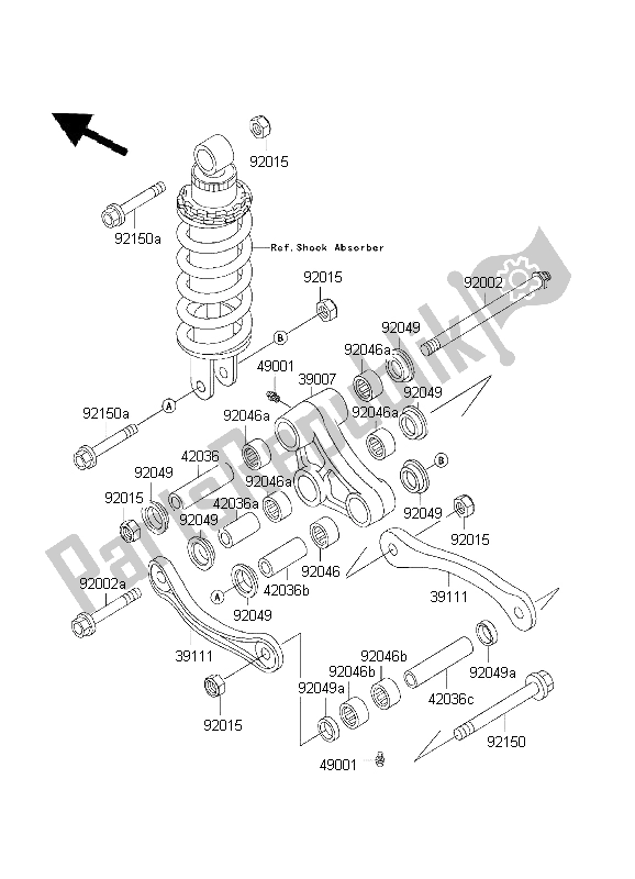 All parts for the Suspension of the Kawasaki ZZ R 600 1999