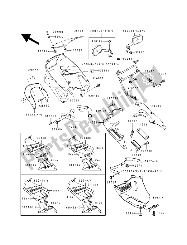 Todas las partes para Cubierta de Kawasaki ZZ R 600 1991