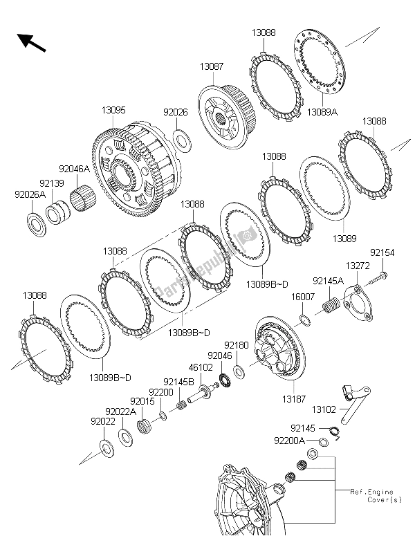 All parts for the Clutch of the Kawasaki Ninja ZX 6R 600 2015