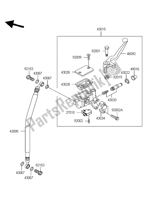 Tutte le parti per il Pompa Freno Anteriore del Kawasaki Eliminator 125 2003