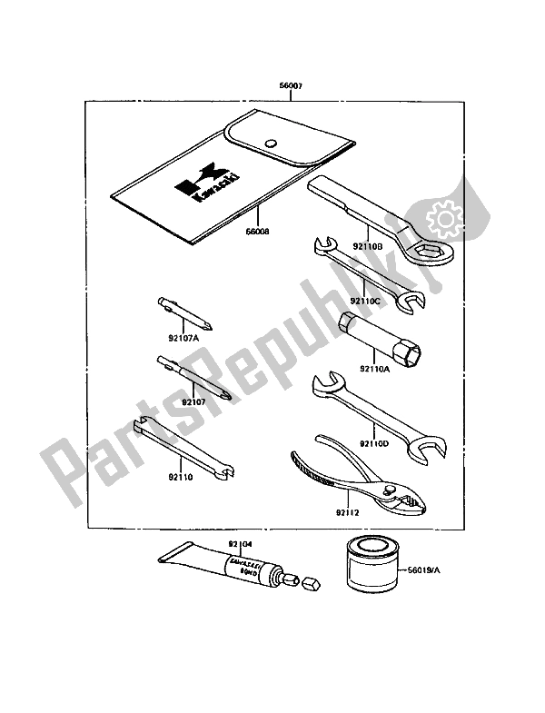 All parts for the Owners Tools of the Kawasaki KE 100 1994
