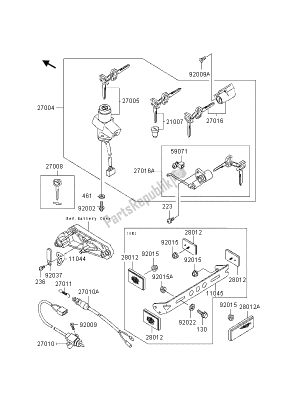 Todas as partes de Chave De Ignição do Kawasaki Eliminator 600 1995