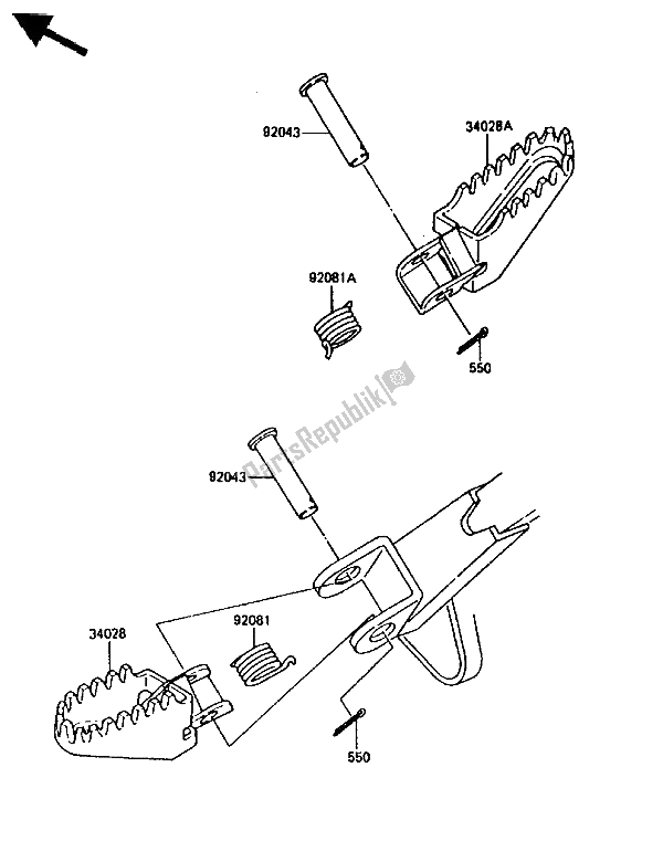 Todas las partes para Paso de Kawasaki KX 80 1986