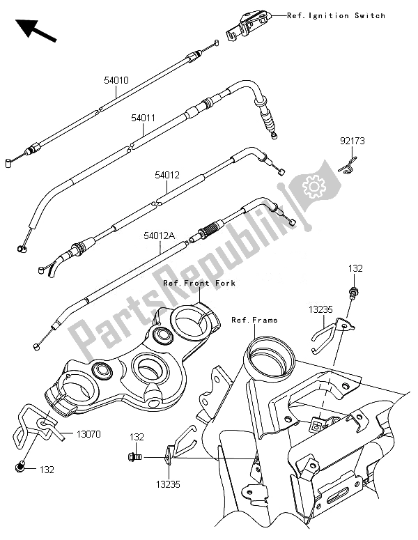 All parts for the Cables of the Kawasaki ER 6F 650 2014