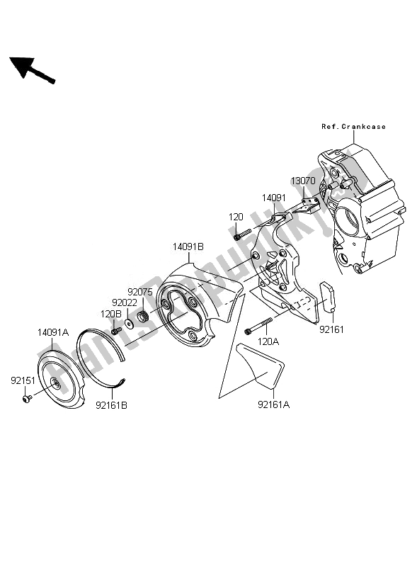 Tutte le parti per il Copricatena del Kawasaki VN 2000 Classic 2010