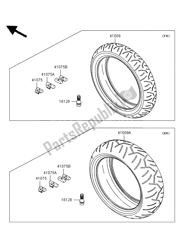 All parts for the Tires of the Kawasaki ZZR 1400 2007