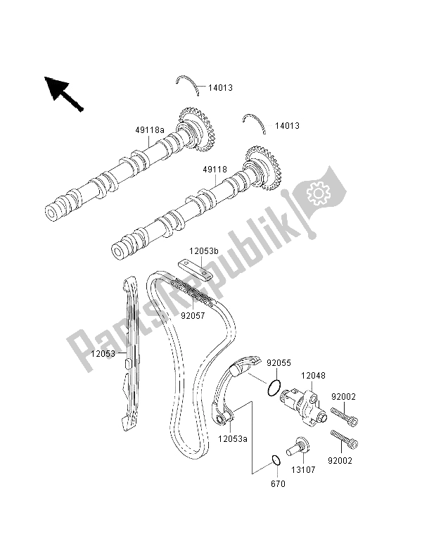 Todas las partes para árbol De Levas Y Tensor de Kawasaki Ninja ZX 7R 750 2000