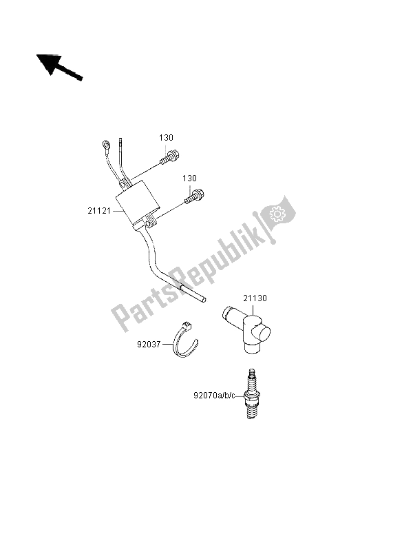 All parts for the Ignition System of the Kawasaki KX 125 1996