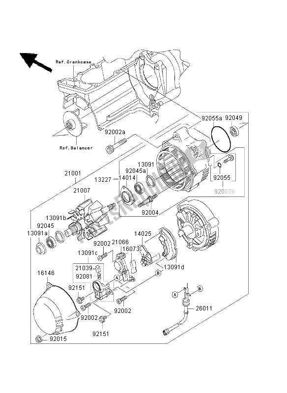 Alle onderdelen voor de Generator van de Kawasaki ZRX 1200 2003