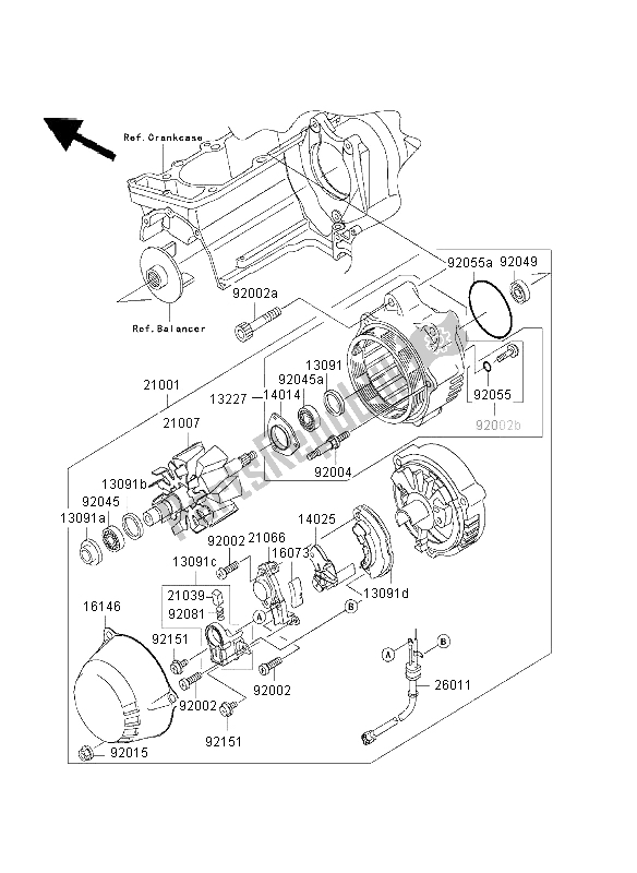 Wszystkie części do Generator Kawasaki ZRX 1200 2003