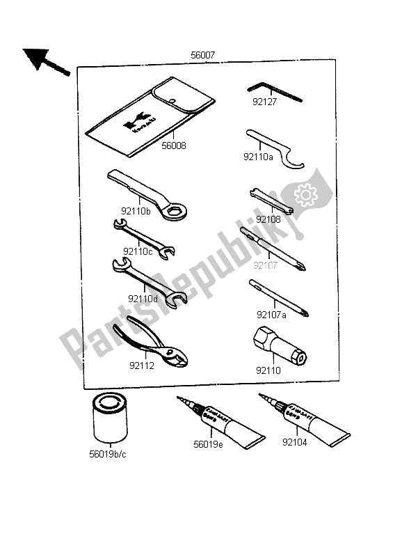 Toutes les pièces pour le Outils Propriétaires du Kawasaki KMX 125 LW 1995