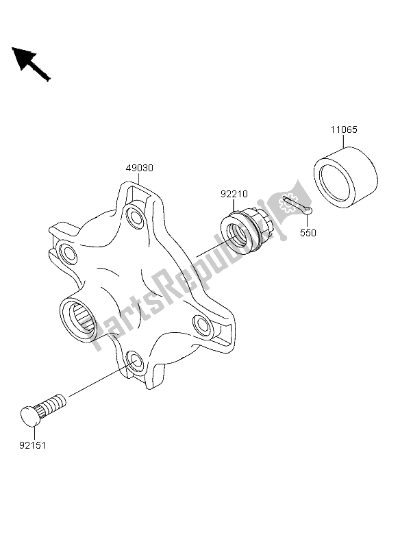 All parts for the Rear Hub of the Kawasaki KVF 360 4X4 2003