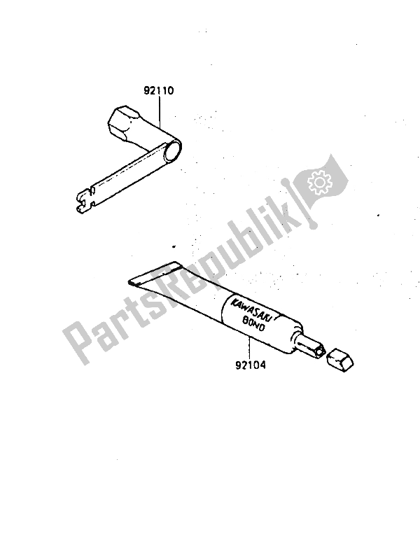 Todas las partes para Herramienta de Kawasaki KX 80 1985