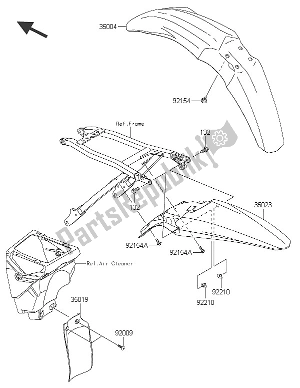 Tutte le parti per il Parabordi del Kawasaki KX 450F 2016