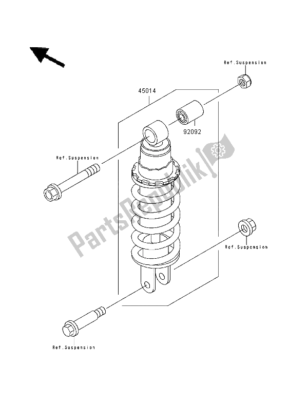 All parts for the Shock Absorber of the Kawasaki KLE 500 1995