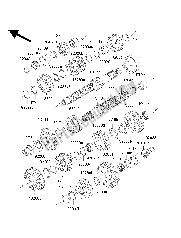 All parts for the Transmission of the Kawasaki Ninja ZX 9R 900 2002