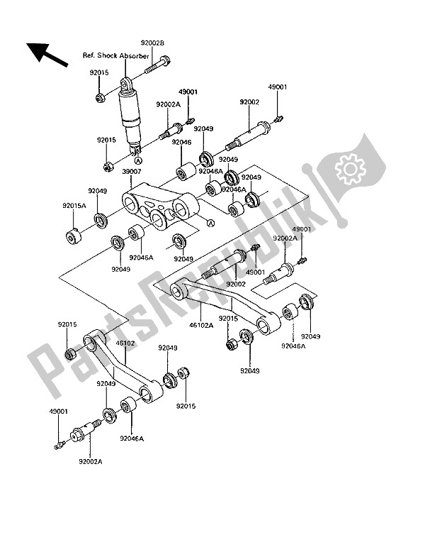 All parts for the Suspension of the Kawasaki 1000 GTR 1994