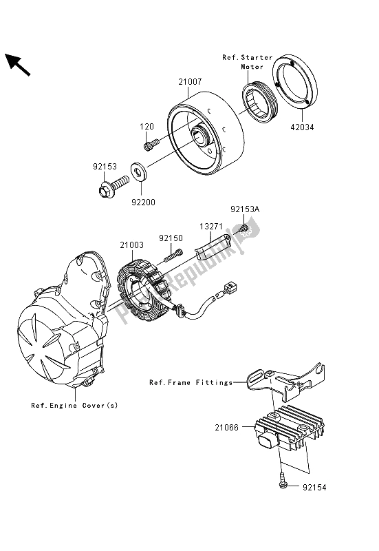 Toutes les pièces pour le Générateur du Kawasaki ER 6N ABS 650 2013