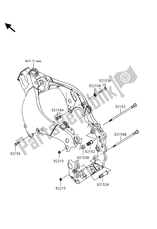 All parts for the Engine Mount of the Kawasaki Ninja ZX 10R 1000 2013