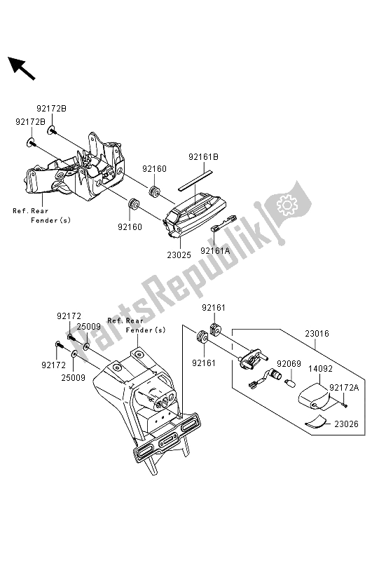 All parts for the Taillight(s) of the Kawasaki Ninja ZX 10R 1000 2013