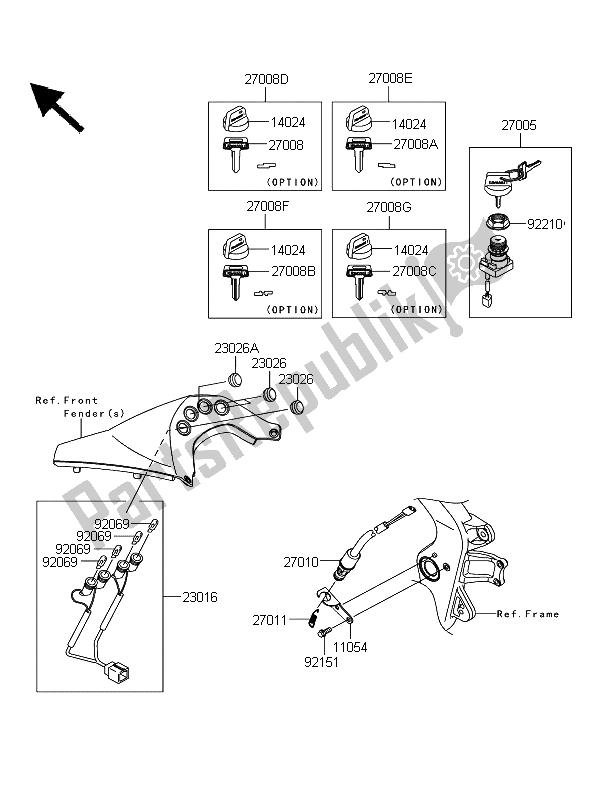 Tutte le parti per il Interruttore Di Accensione del Kawasaki KFX 450R 2011