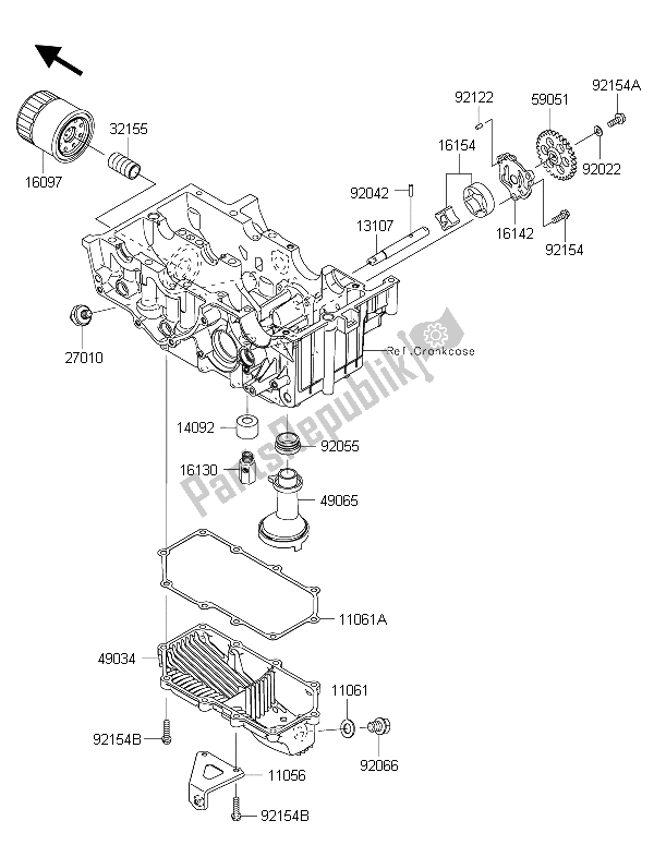 Toutes les pièces pour le La Pompe à Huile du Kawasaki Ninja 300 ABS 2015