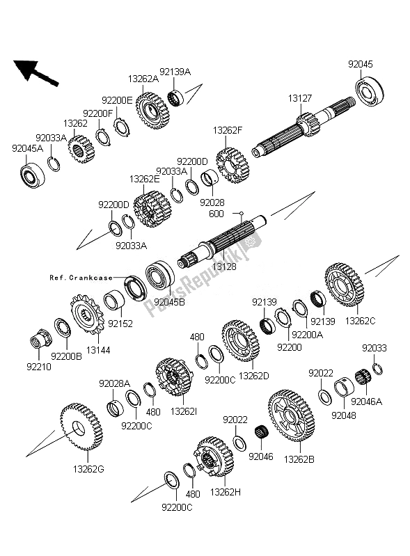 All parts for the Transmission of the Kawasaki ZZR 1400 ABS 2010