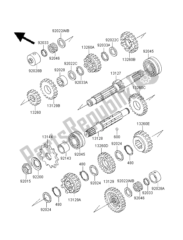 Toutes les pièces pour le Transmission du Kawasaki Zephyr 750 1995