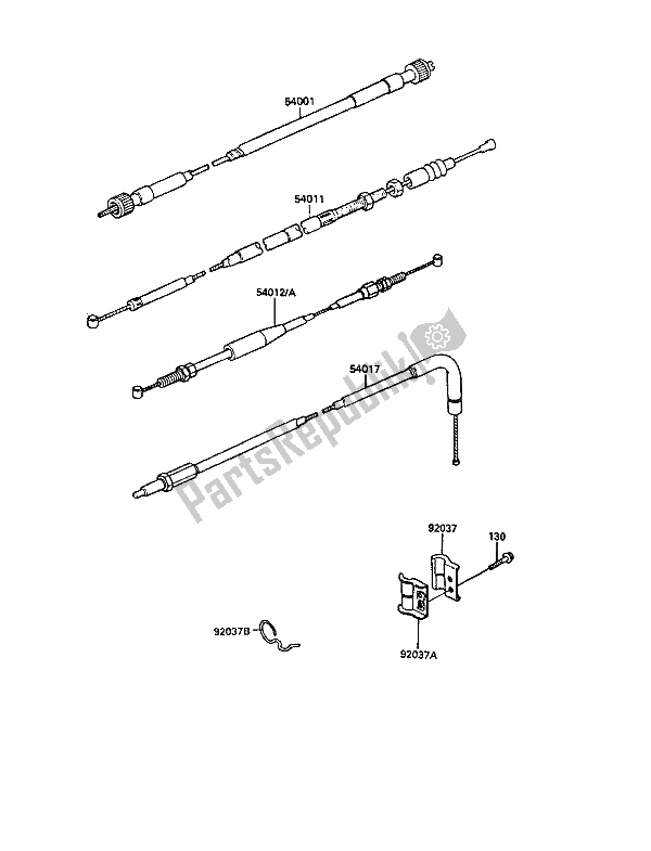 Tutte le parti per il Cavi del Kawasaki KLR 250 1987