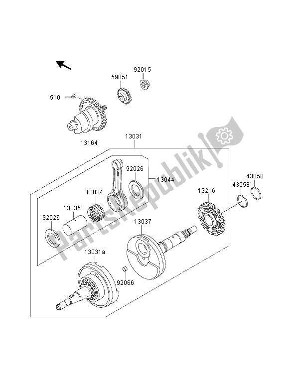 Todas las partes para Cigüeñal de Kawasaki KVF 300 4X4 2001