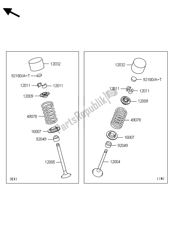 All parts for the Valve(s) of the Kawasaki Z 800 ABS BEF 2014