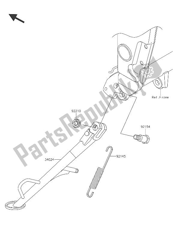 All parts for the Stand(s) of the Kawasaki Ninja 300 2016