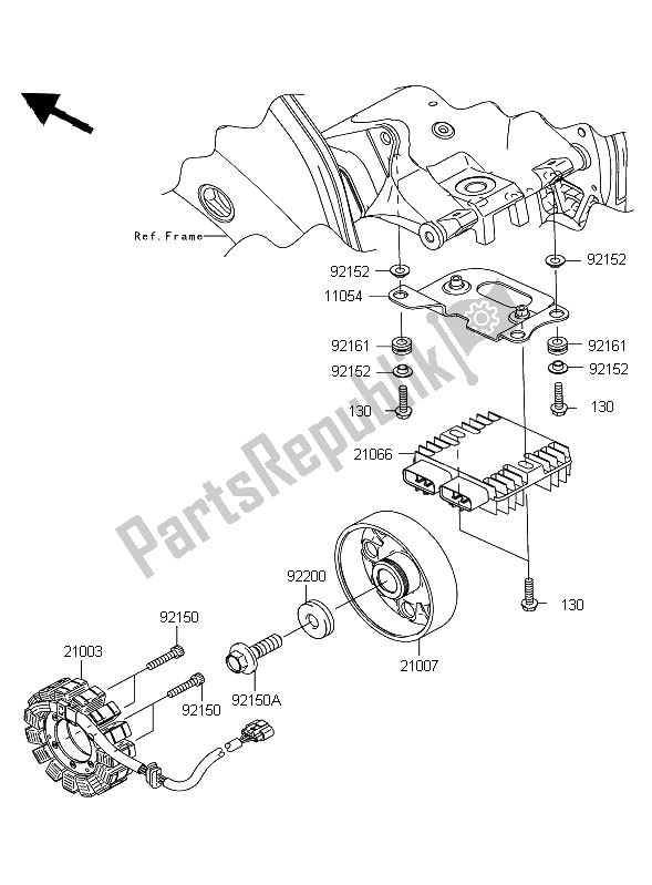 Alle onderdelen voor de Generator van de Kawasaki Ninja ZX 10R 1000 2009