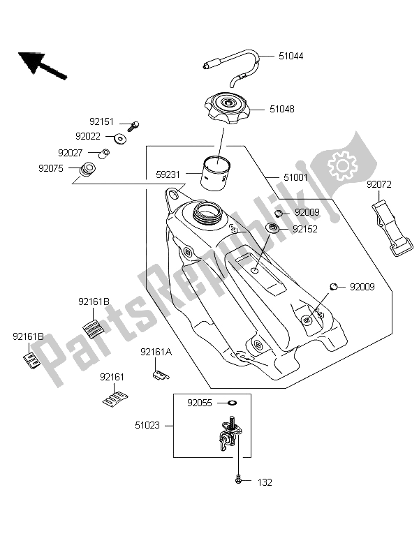 Todas las partes para Depósito De Combustible de Kawasaki KX 250 2006