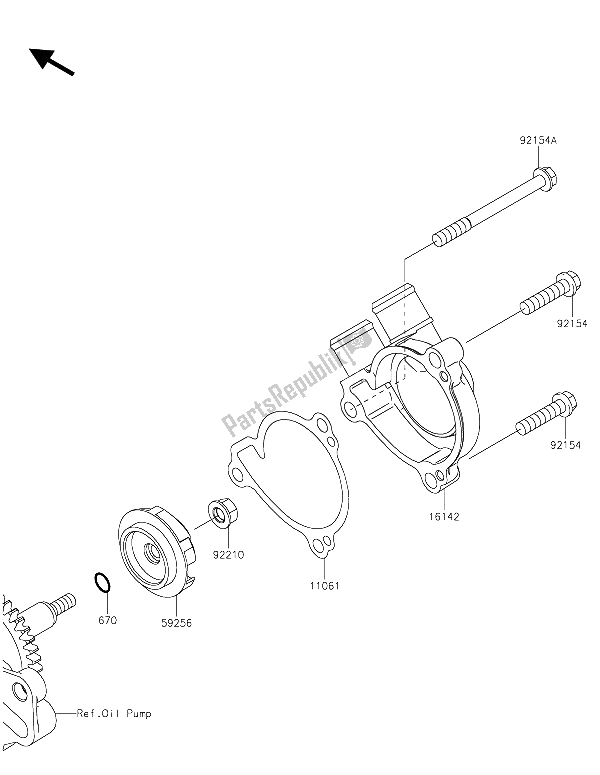 Tutte le parti per il Pompa Dell'acqua del Kawasaki Z 250 SL 2015