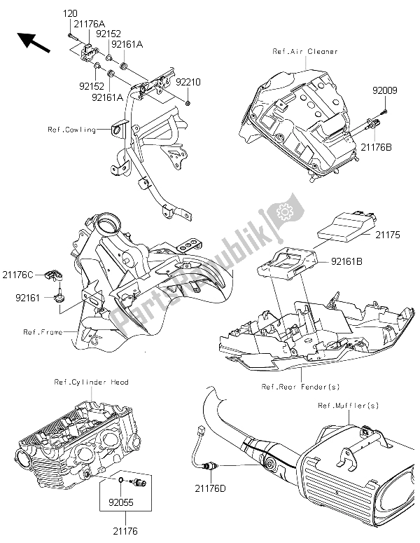 Wszystkie części do Wtrysk Paliwa Kawasaki Versys 650 ABS 2015