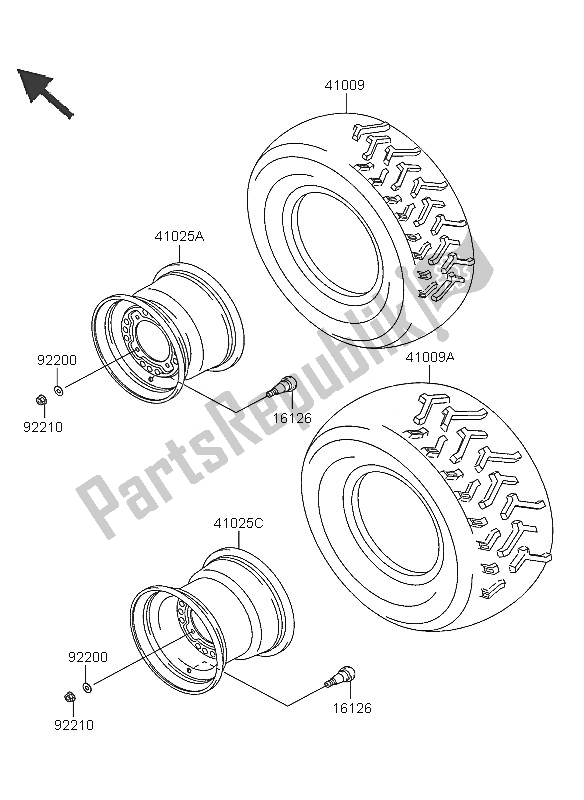 All parts for the Tires of the Kawasaki KVF 360 4X4 2005