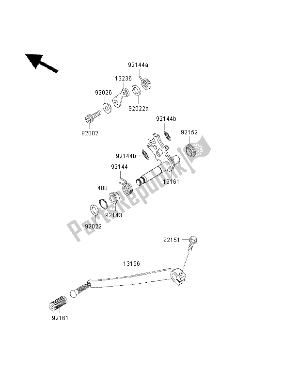 Alle onderdelen voor de Schakelmechanisme van de Kawasaki W 650 2003