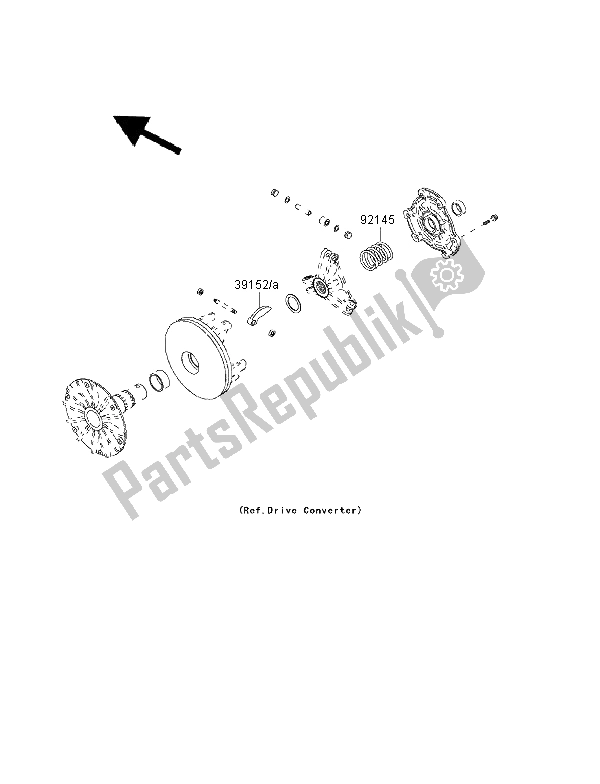 All parts for the Optional Parts (drive Converter) of the Kawasaki KVF 400 4X4 2000