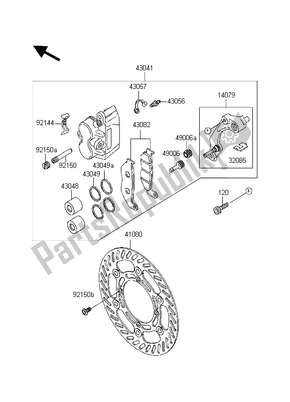 All parts for the Front Brake of the Kawasaki KDX 200 1998