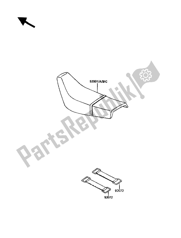 Toutes les pièces pour le Siège du Kawasaki KMX 125 1989